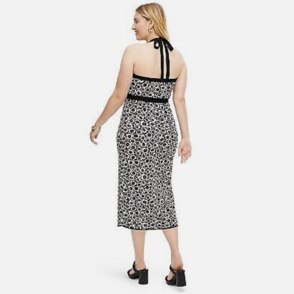 Women's Halter Tie Neck Neutral Poppy Sweaterknit Midi Dress DVF x Targe… - Picture 4 of 4